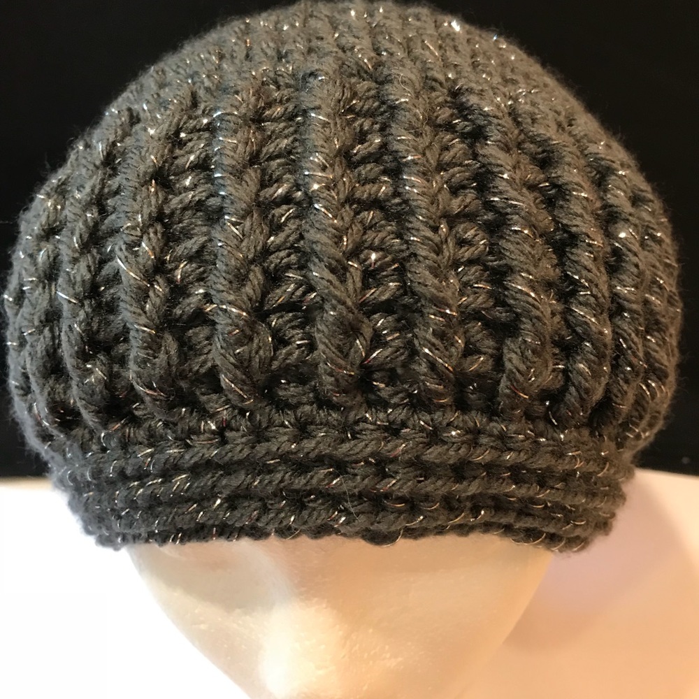 Handmade Crocheted Ribbed Hat